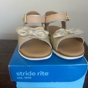 New in box. Stride Rite Kids Sandals - Tan and Gold size 8C